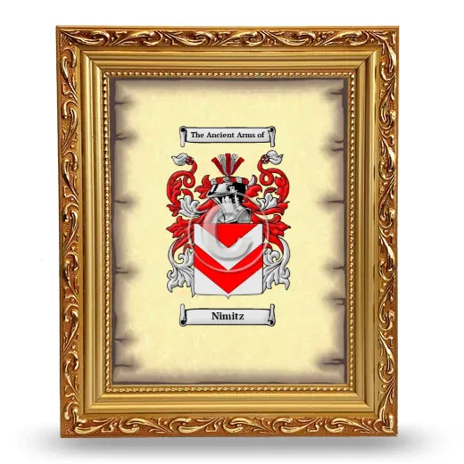 Nimitz Coat of Arms Framed - Gold