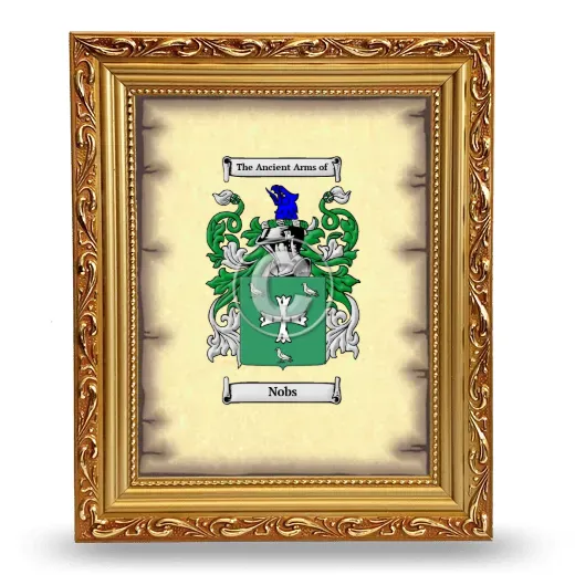 Nobs Coat of Arms Framed - Gold