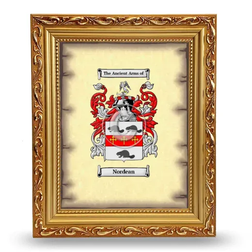 Nordean Coat of Arms Framed - Gold