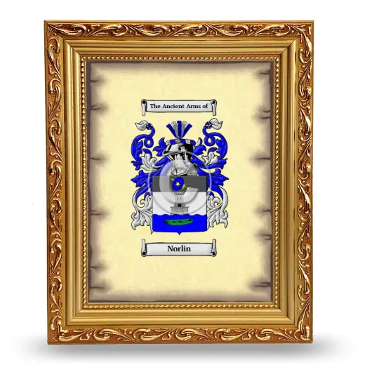 Norlin Coat of Arms Framed - Gold