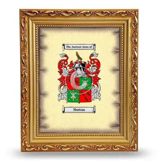 Norton Coat of Arms Framed - Gold