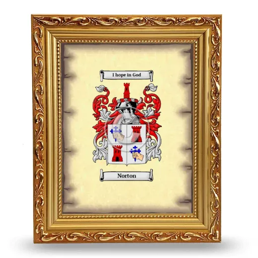 Norton Coat of Arms Framed - Gold