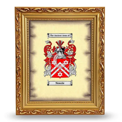 Nowrie Coat of Arms Framed - Gold