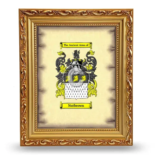 Nutbrown Coat of Arms Framed - Gold