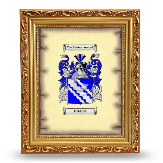 O kaine Coat of Arms Framed - Gold