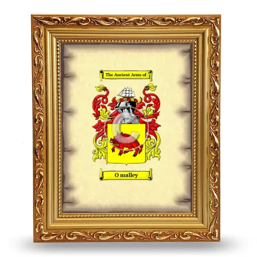 O malley Coat of Arms Framed - Gold