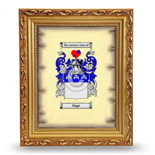 Oage Coat of Arms Framed - Gold
