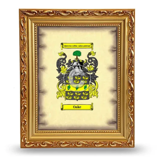 Oake Coat of Arms Framed - Gold