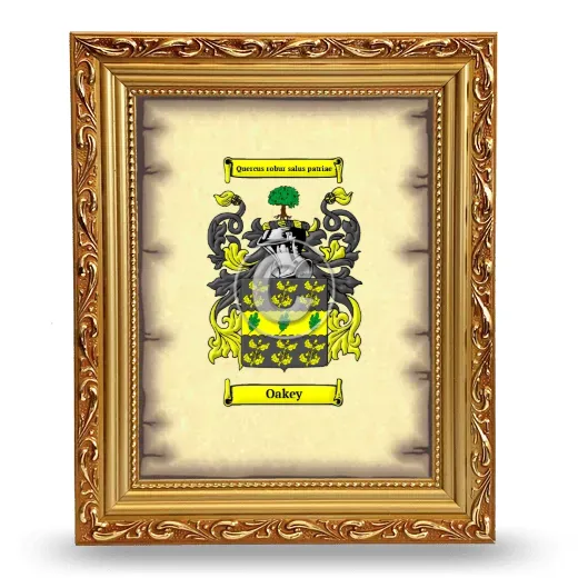 Oakey Coat of Arms Framed - Gold