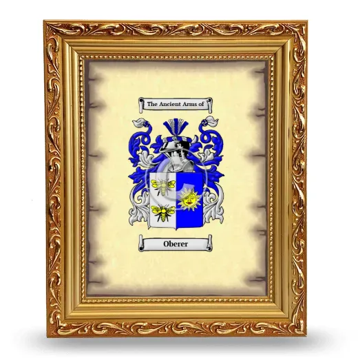Oberer Coat of Arms Framed - Gold