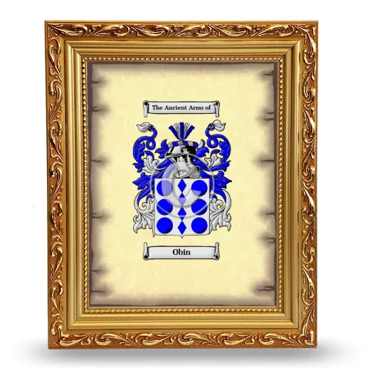 Obin Coat of Arms Framed - Gold