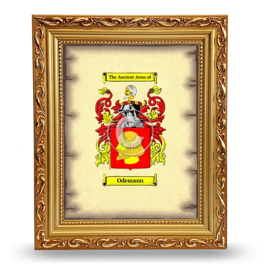 Odemann Coat of Arms Framed - Gold