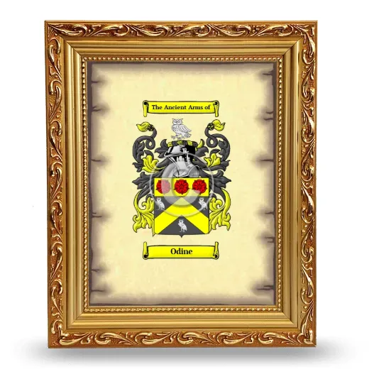 Odine Coat of Arms Framed - Gold
