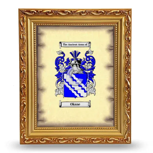 Okane Coat of Arms Framed - Gold