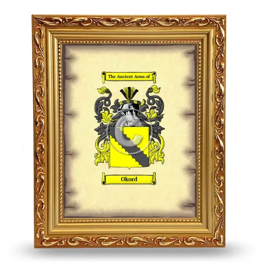 Okord Coat of Arms Framed - Gold