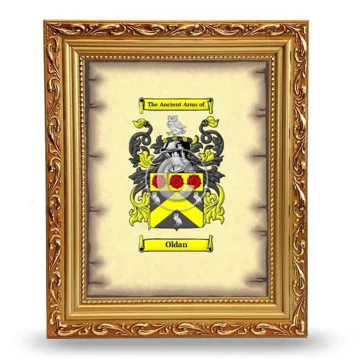 Oldan Coat of Arms Framed - Gold