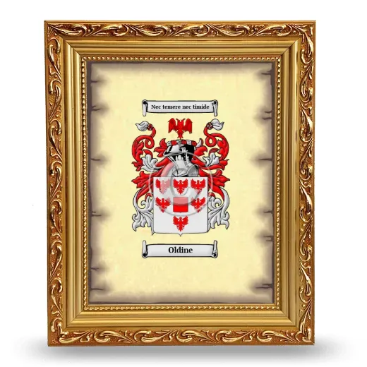 Oldine Coat of Arms Framed - Gold
