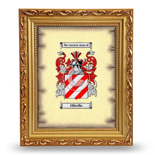 Olivello Coat of Arms Framed - Gold
