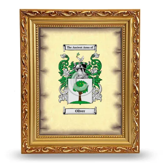 Oliver Coat of Arms Framed - Gold
