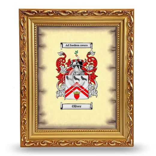 Oliver Coat of Arms Framed - Gold