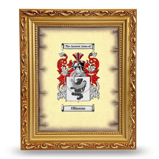 Ollmann Coat of Arms Framed - Gold