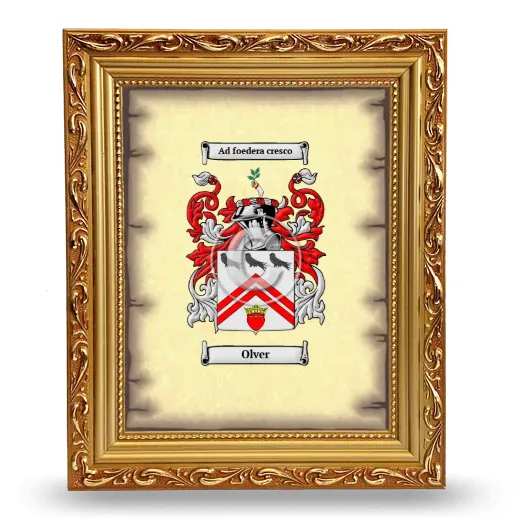 Olver Coat of Arms Framed - Gold