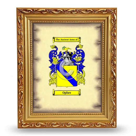 Opher Coat of Arms Framed - Gold