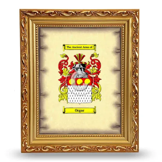 Orgar Coat of Arms Framed - Gold