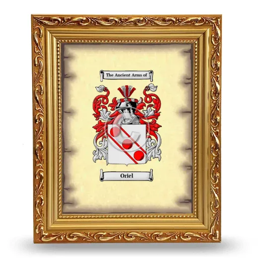 Oriel Coat of Arms Framed - Gold