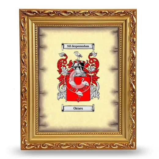 Ornes Coat of Arms Framed - Gold