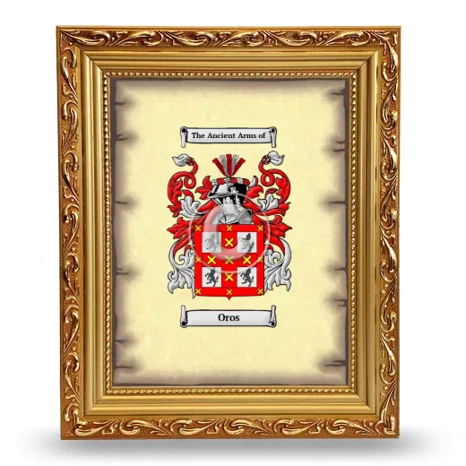 Oros Coat of Arms Framed - Gold