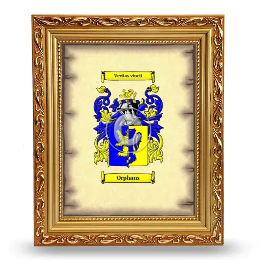 Orphans Coat of Arms Framed - Gold