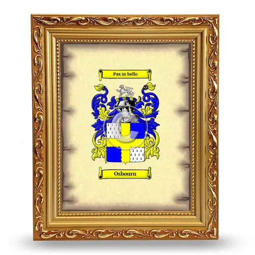 Osbourn Coat of Arms Framed - Gold