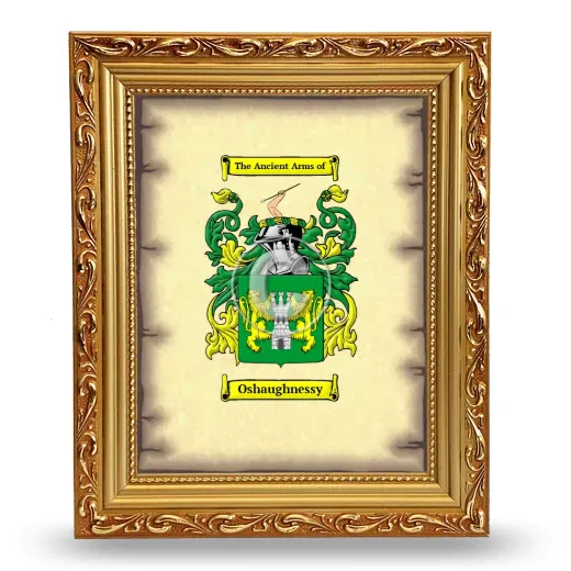 Oshaughnessy Coat of Arms Framed - Gold