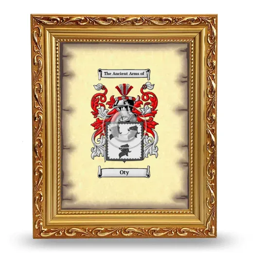 Oty Coat of Arms Framed - Gold
