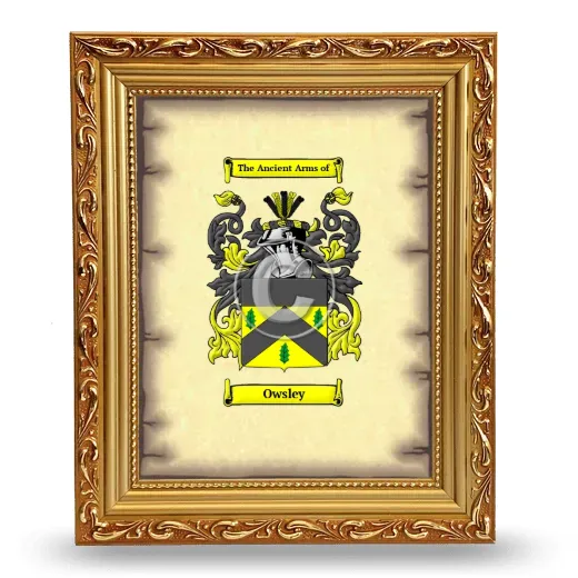 Owsley Coat of Arms Framed - Gold