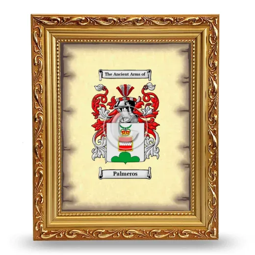 Palmeros Coat of Arms Framed - Gold
