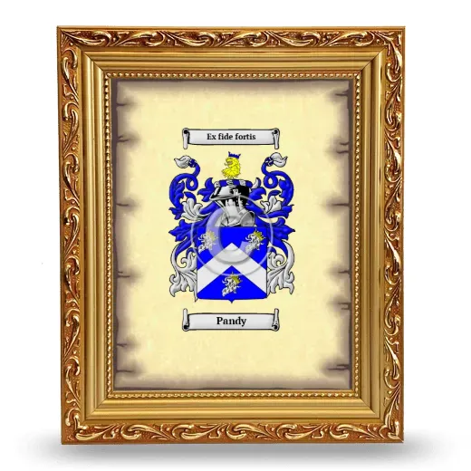 Pandy Coat of Arms Framed - Gold