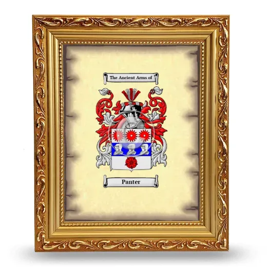 Panter Coat of Arms Framed - Gold