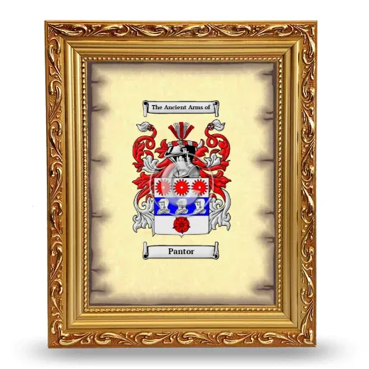 Pantor Coat of Arms Framed - Gold