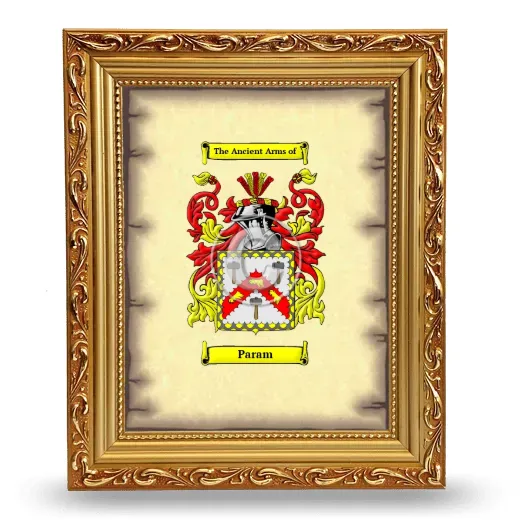 Param Coat of Arms Framed - Gold