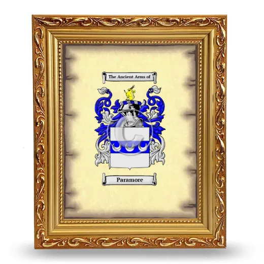 Paramore Coat of Arms Framed - Gold