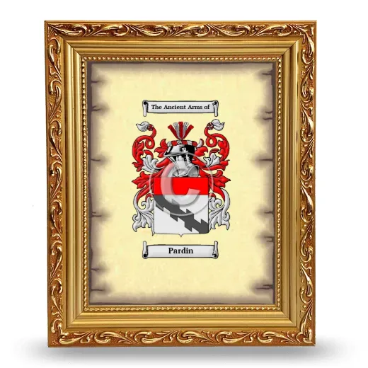 Pardin Coat of Arms Framed - Gold