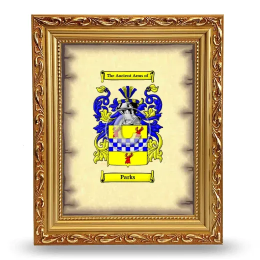 Parks Coat of Arms Framed - Gold