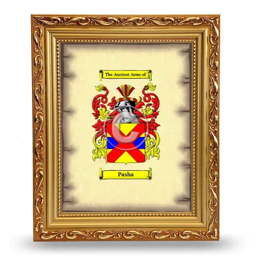 Pasha Coat of Arms Framed - Gold
