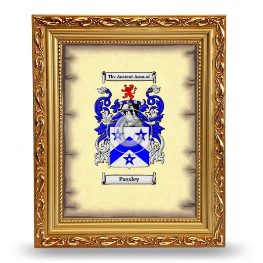 Passley Coat of Arms Framed - Gold