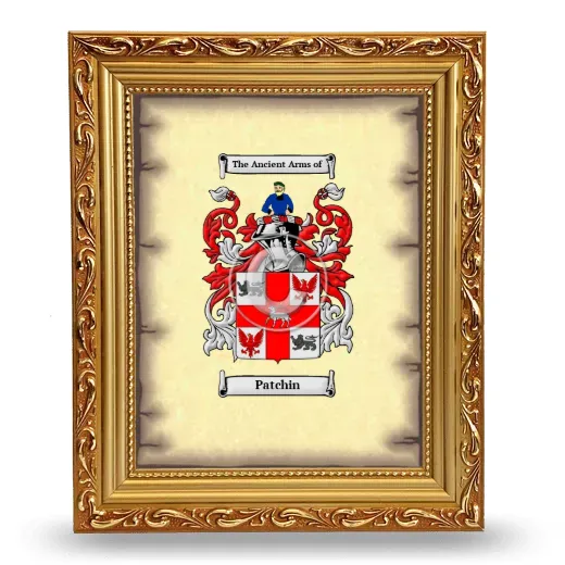 Patchin Coat of Arms Framed - Gold