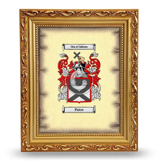 Patre Coat of Arms Framed - Gold