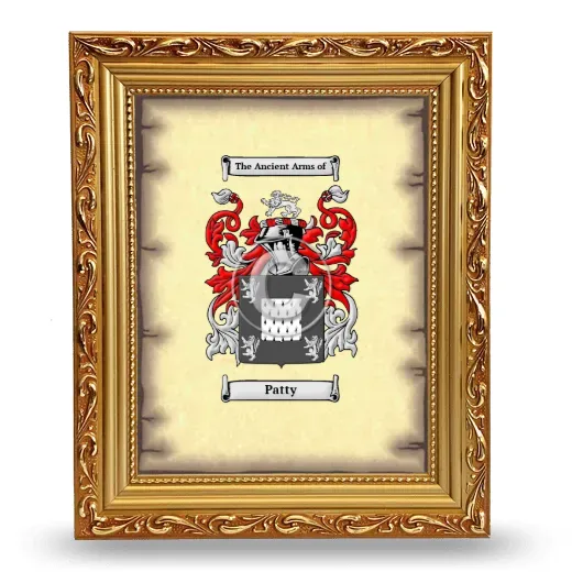 Patty Coat of Arms Framed - Gold