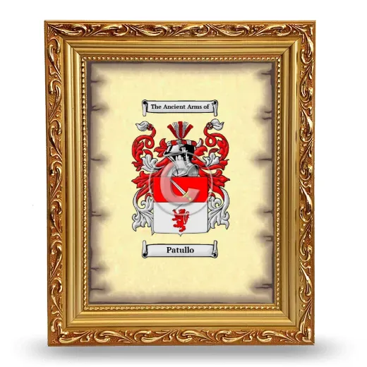 Patullo Coat of Arms Framed - Gold